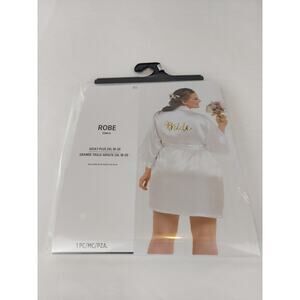 Bride's Robe Plus Size White Satin Wedding Special Day Amscan Size 2XL